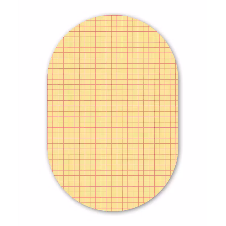 Muurovaal aluminium - Ruitjes - Grid - Minimalistisch - Geel - Roze — 1