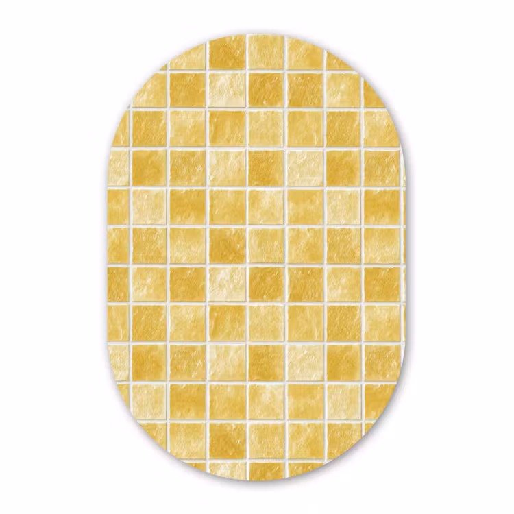 Muurovaal aluminium - Tegels - Mozaïek - Textuur - Goudgeel — 1