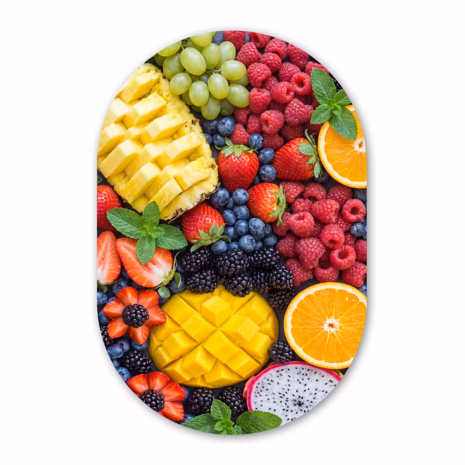 Muurovaal aluminium - Fruit - Vers - Kleurrijk - Eten — 1