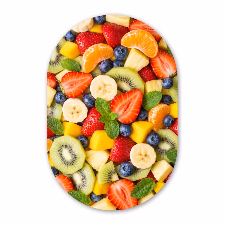 Muurovaal aluminium - Fruit - Plakjes - Eten - Kleurrijk — 1