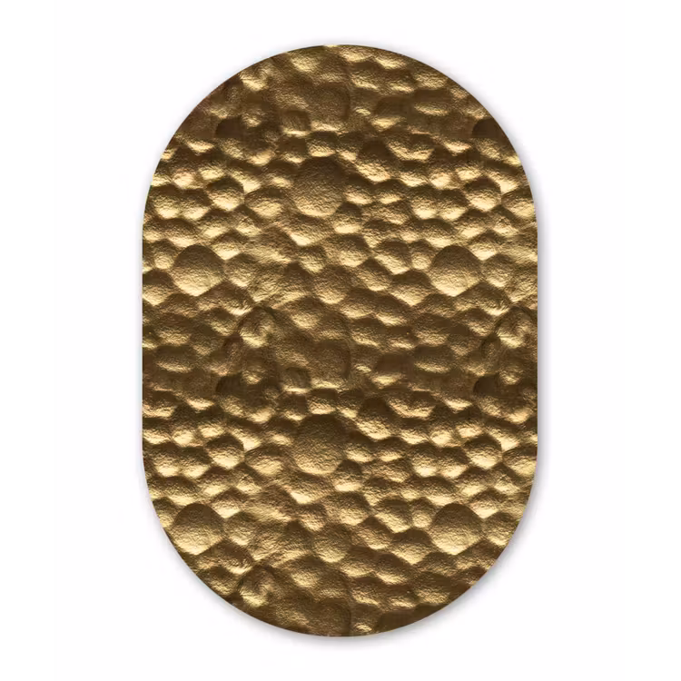 Muurovaal aluminium - Gehamerd - Reliëf - Textuur - Bronsgoud — 1