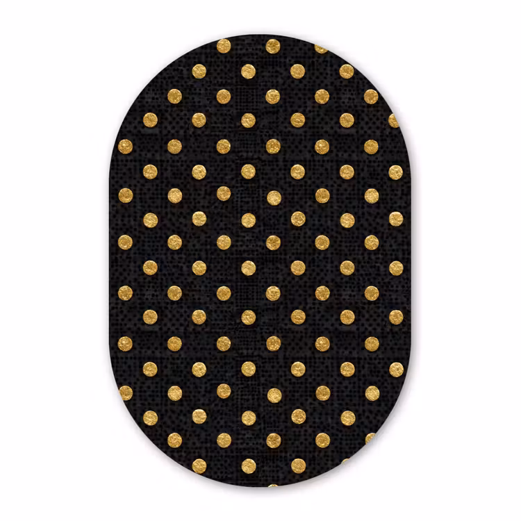 Muurovaal aluminium - Polka Dot - Stippen - Goud - Zwart — 1