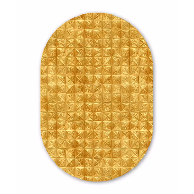 Muurovaal aluminium - Tegels - Geometrisch - Reliëf - Goud — 1