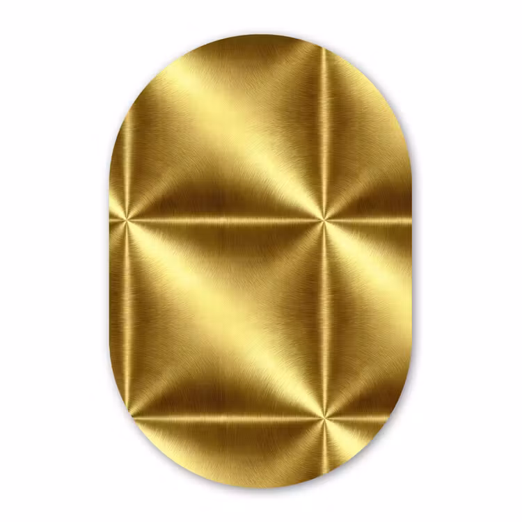 Muurovaal aluminium - Textuur - Geborsteld Goud - Industrieel - Metallic — 1
