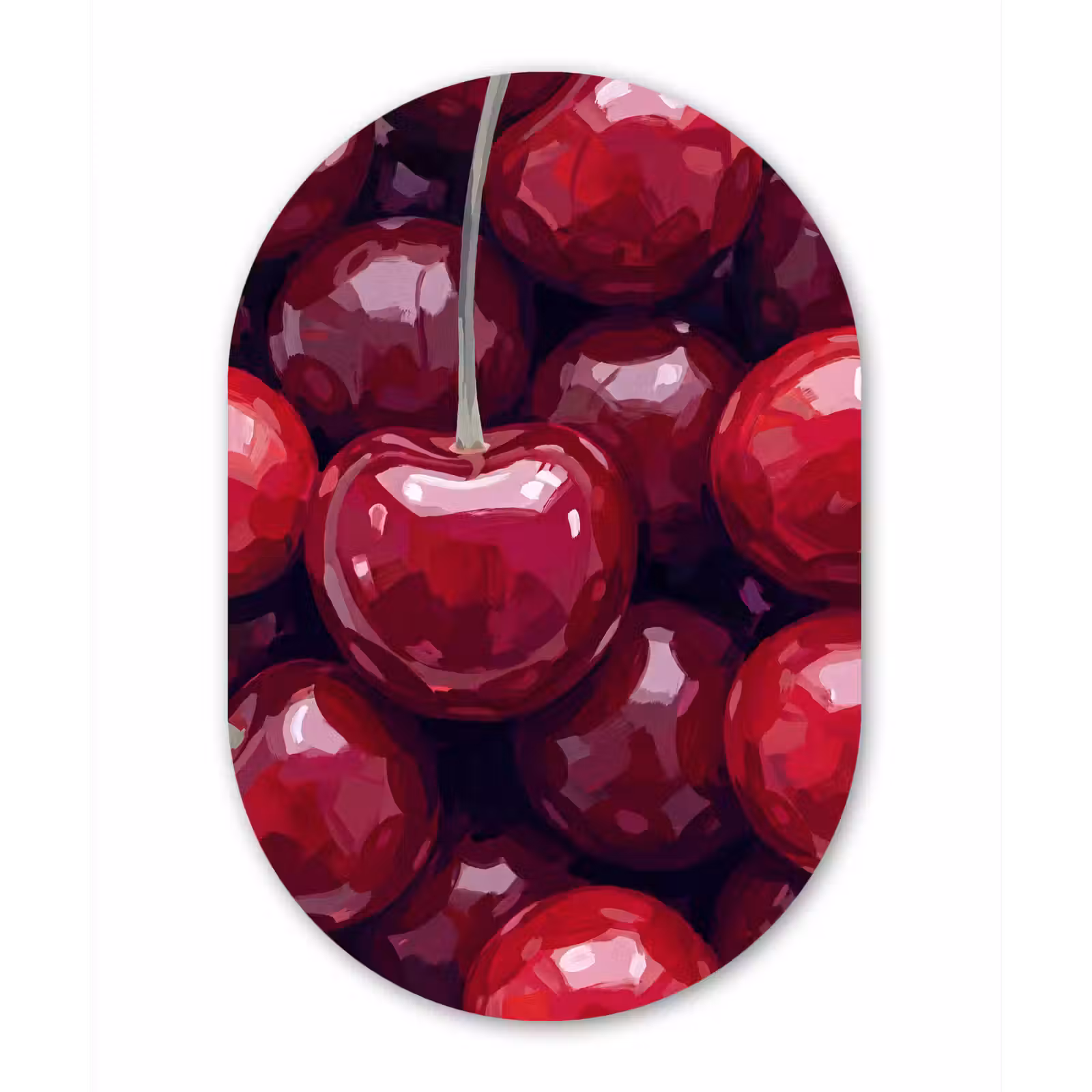 Muurovaal aluminium - Fruit - Kersen - Eten - Modern - Rood — 1