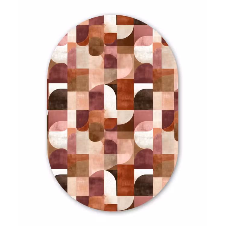 Muurovaal aluminium - Geometrie - Modern - Retro — 1