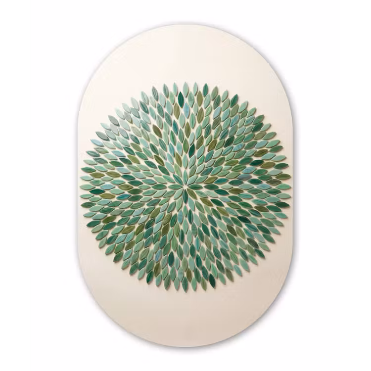 Muurovaal aluminium - Patroon - Blad - Groen - Abstract — 1