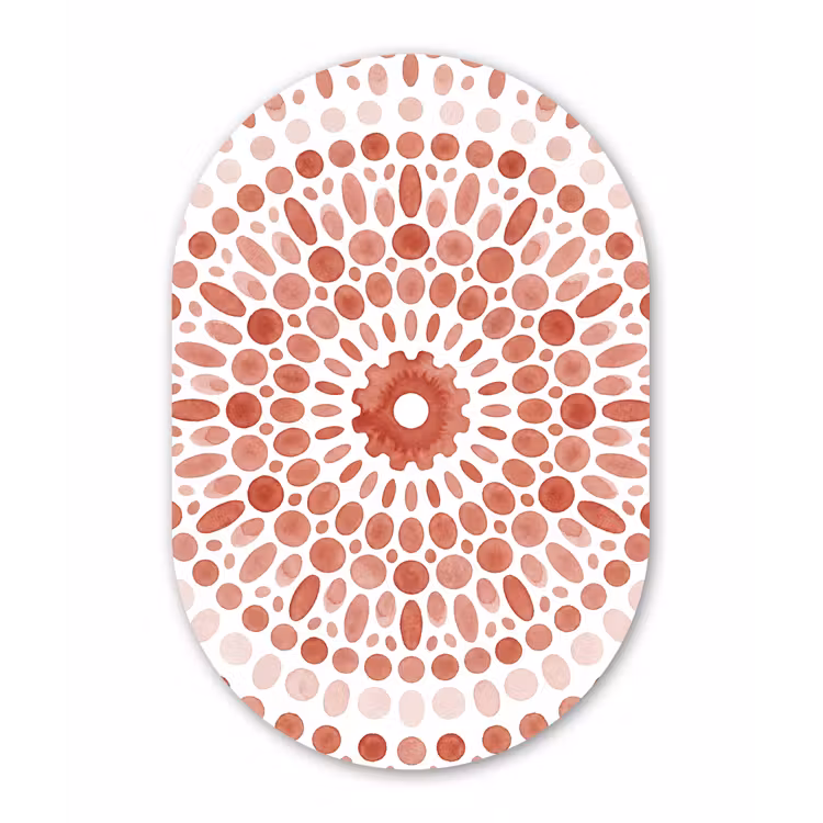 Muurovaal aluminium - Patroon - Cirkels - Abstract - Modern - Rood — 1