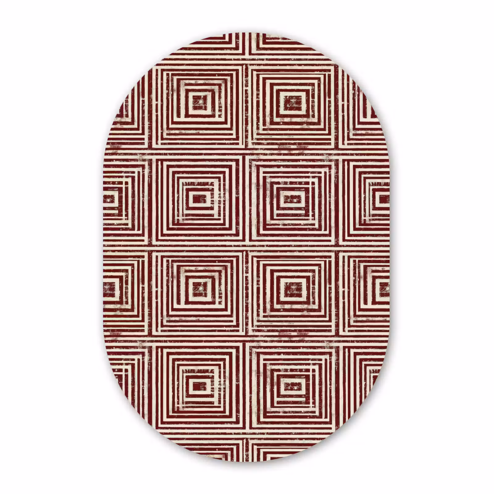 Muurovaal aluminium - Geometrisch - Patroon - Rood — 1