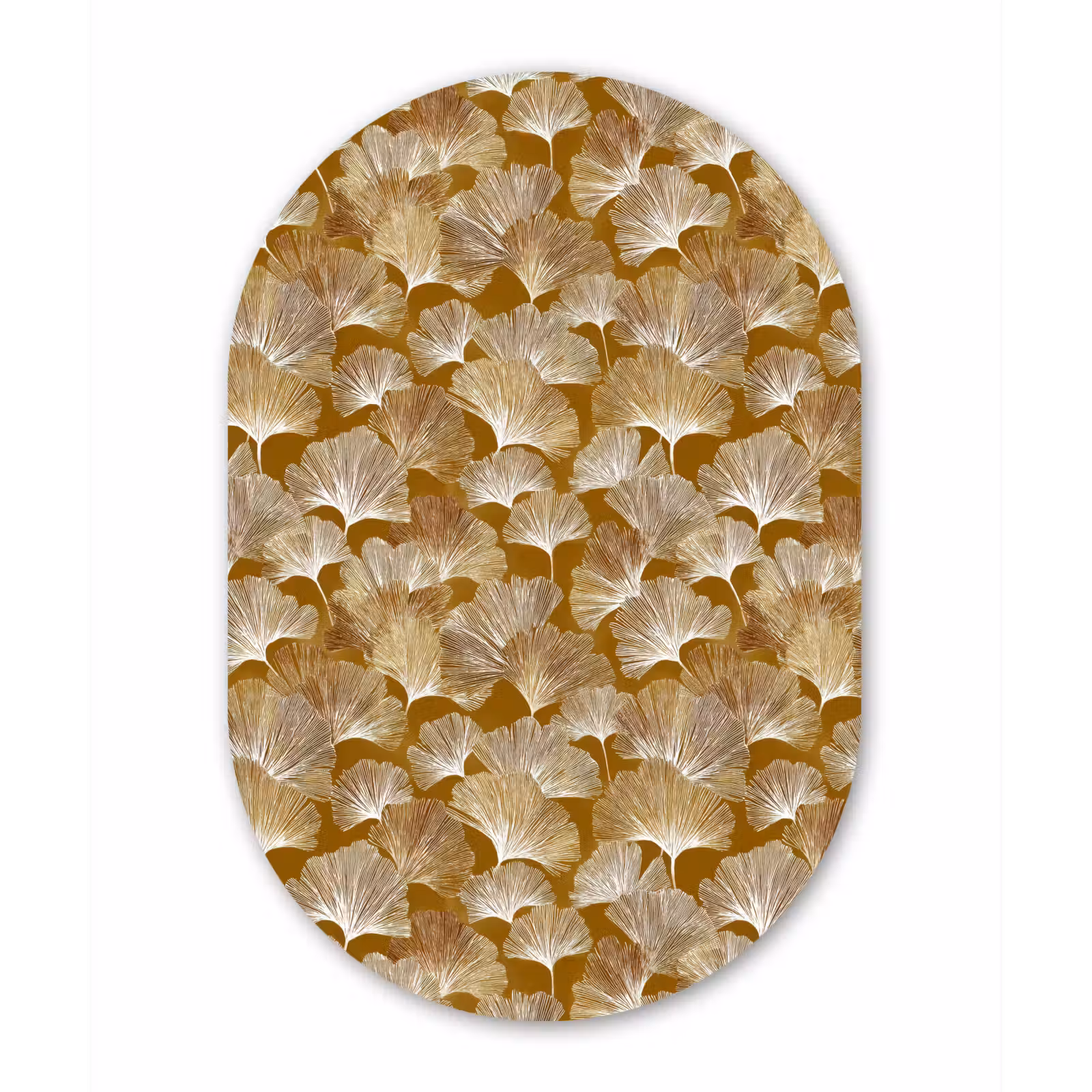Muurovaal aluminium - Ginkgo - Bladeren - Goud — 1
