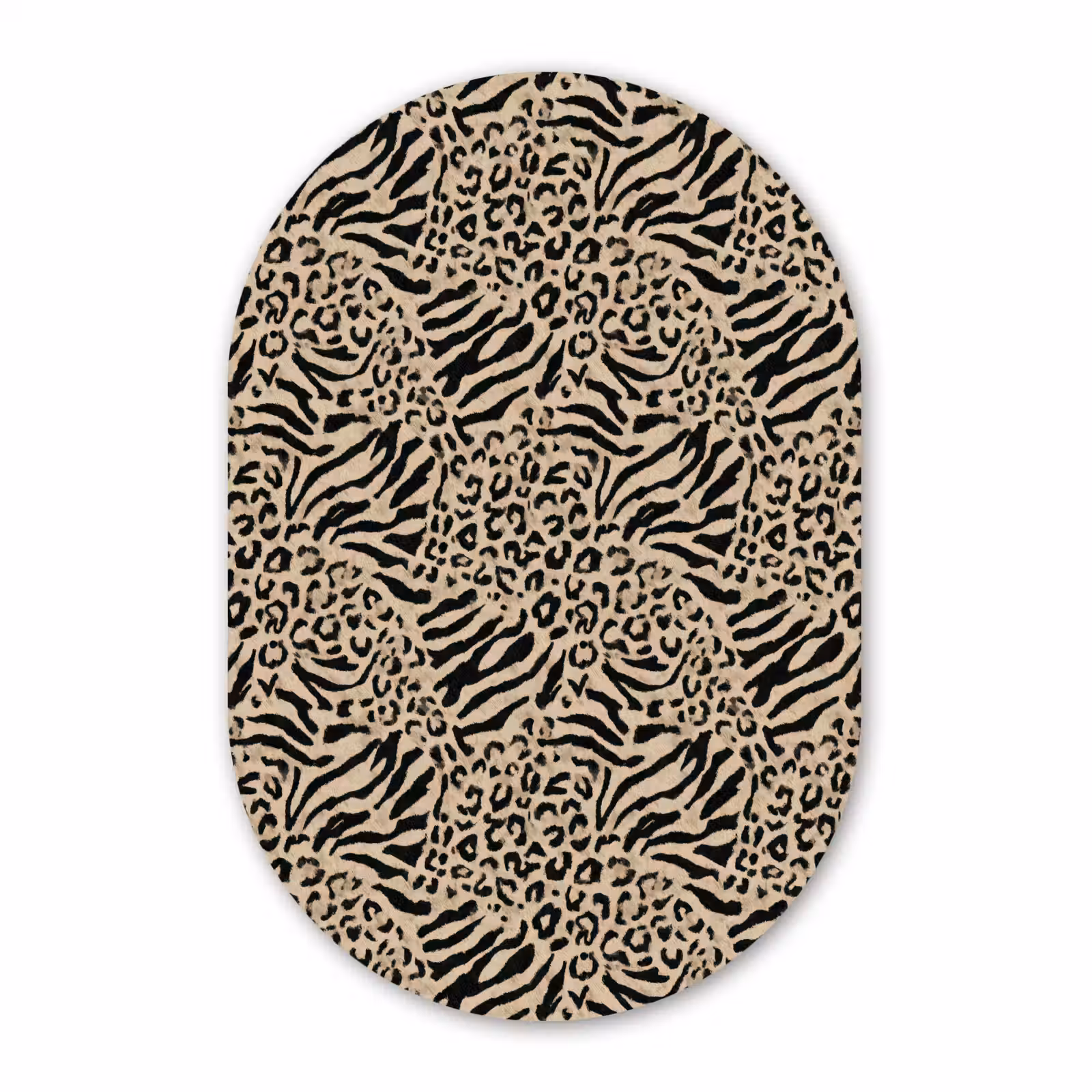 Muurovaal aluminium - Giraf - Zebra - Motief - Bruin — 1