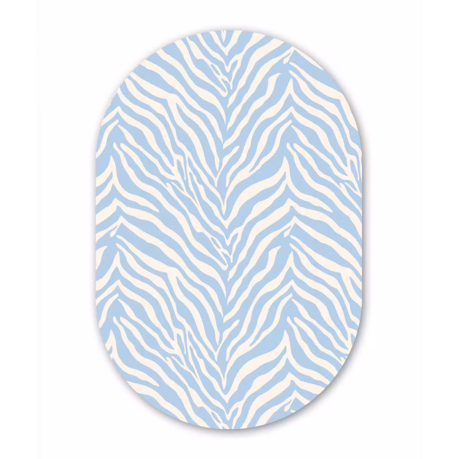 Muurovaal aluminium - Zebra - Motief - Blauw - Wit — 1