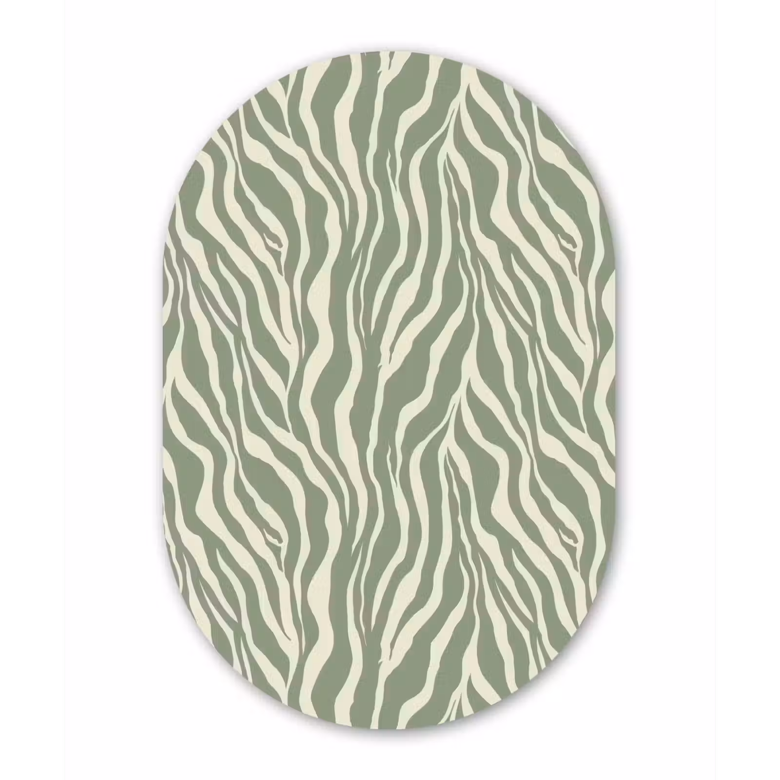 Muurovaal aluminium - Zebra - Motief - Groen — 1