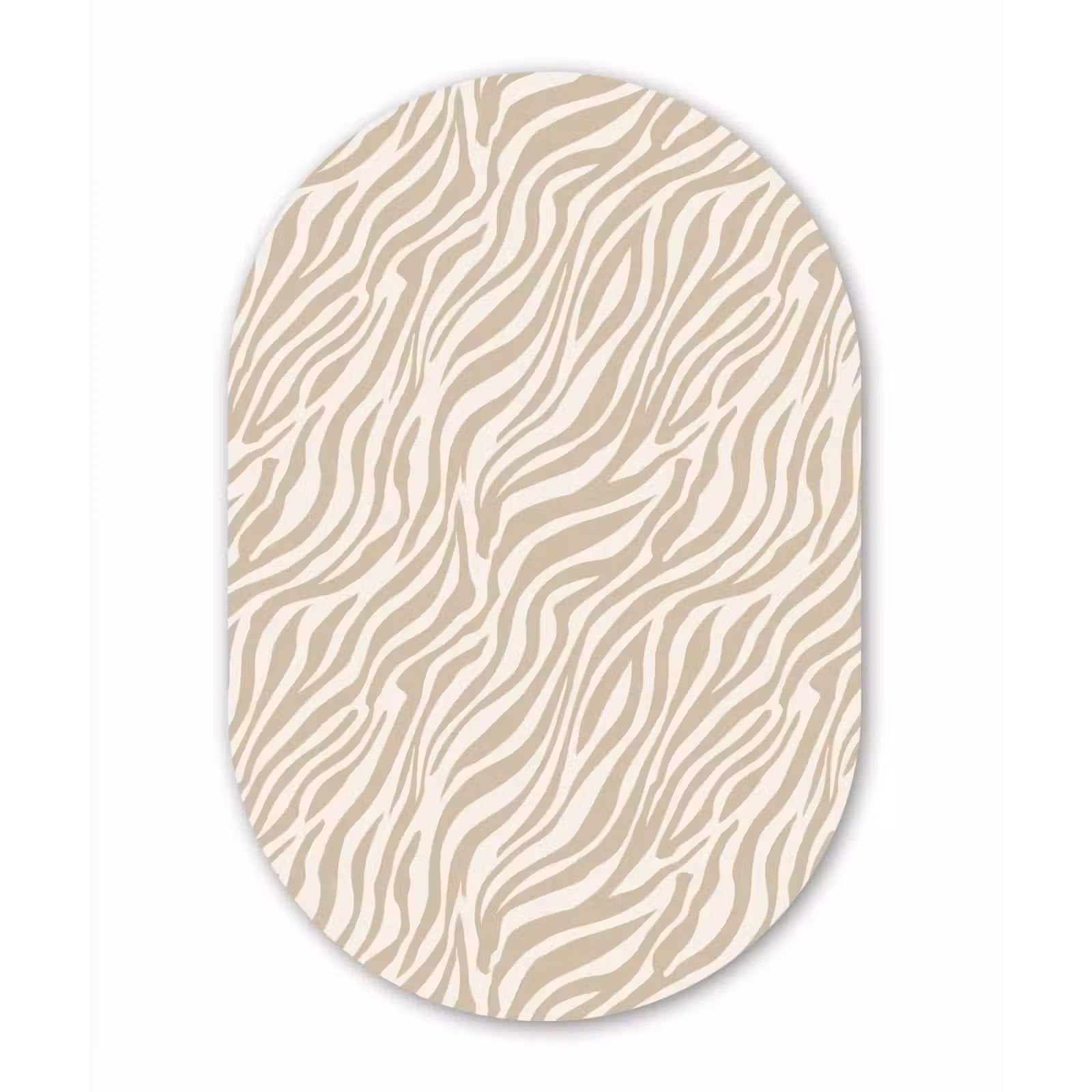 Muurovaal aluminium - Zebra - Patroon - Beige — 1