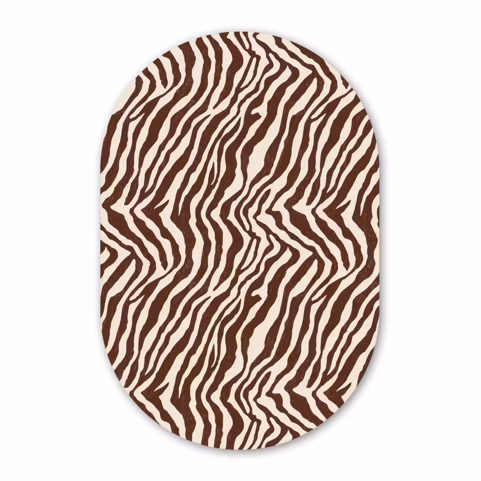 Muurovaal aluminium - Zebra - Patroon - Zwart - Wit — 1