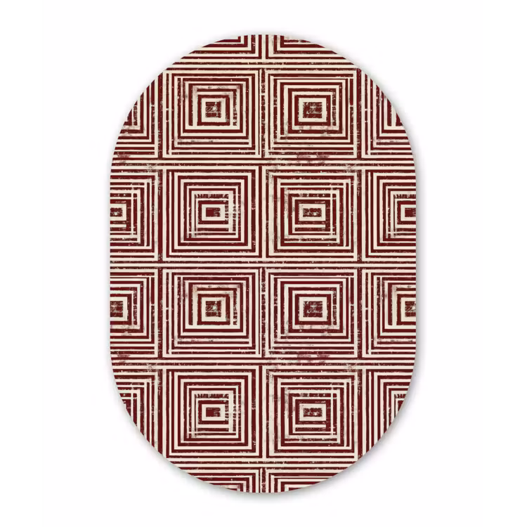 Muurovaal aluminium - Geometrisch - Patroon - Rood — 1