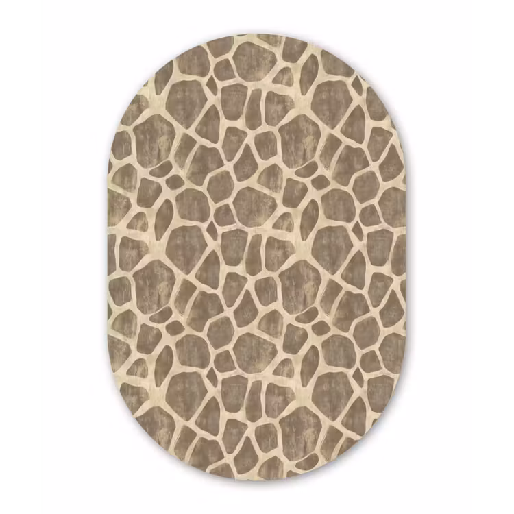 Muurovaal aluminium - Giraf - Patroon - Beige - Bruin — 1