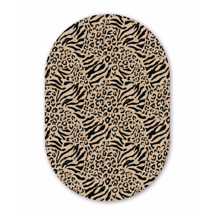 Muurovaal aluminium - Giraf - Zebra - Motief - Bruin — 1