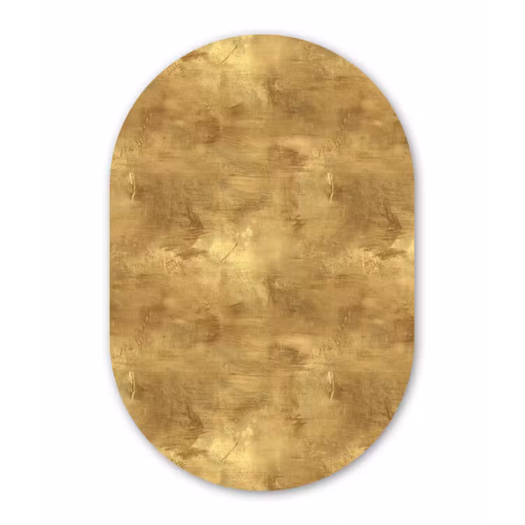 Muurovaal aluminium - Industrieel - Textuur - Goud — 1