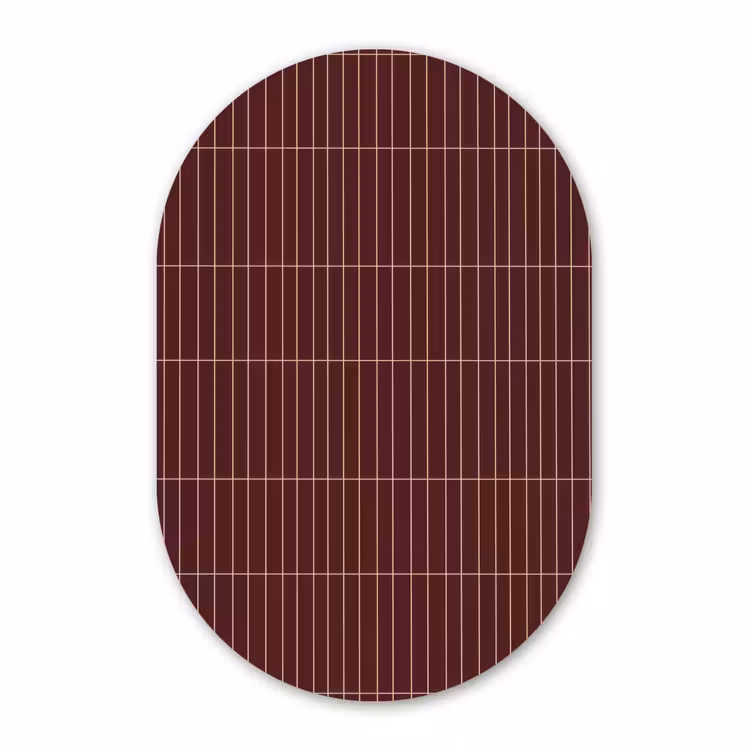 Muurovaal aluminium - Lijnen - Patroon - Bordeaux — 1