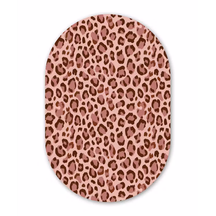 Muurovaal aluminium - Luipaard - Patroon - Roze — 1