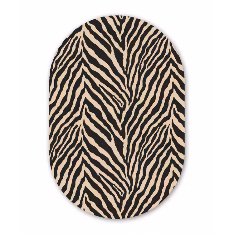 Muurovaal aluminium - Zebra - Klassiek - Zwart — 1