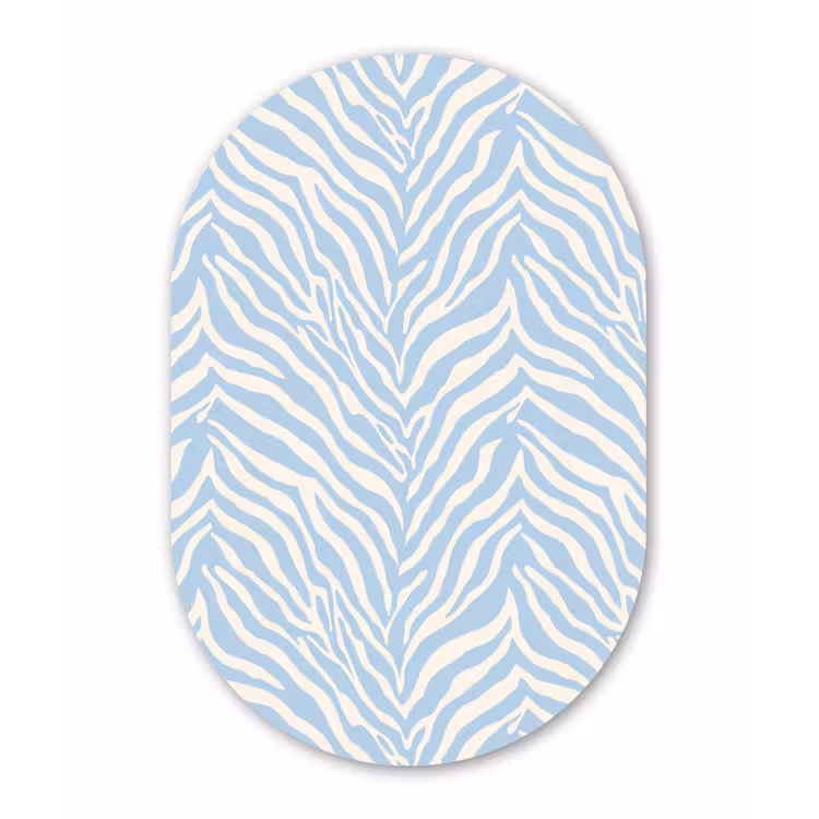 Muurovaal aluminium - Zebra - Motief - Blauw - Wit — 1