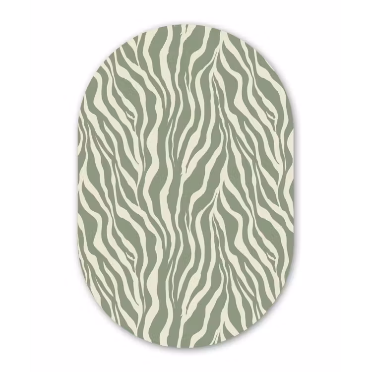 Muurovaal aluminium - Zebra - Motief - Groen — 1