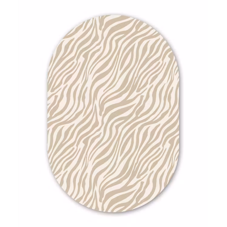 Muurovaal aluminium - Zebra - Patroon - Beige — 1