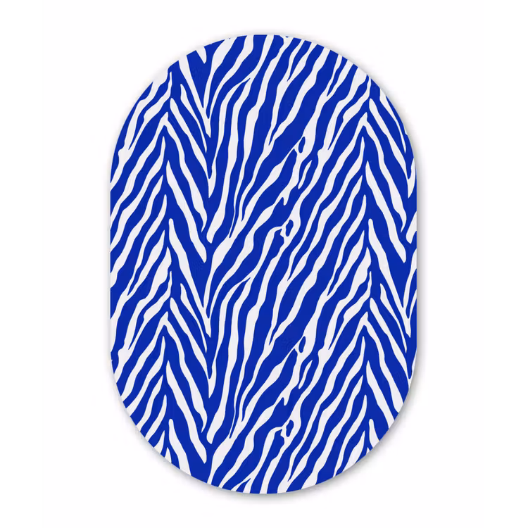 Muurovaal aluminium - Zebra - Patroon - Kobalt - Blauw — 1