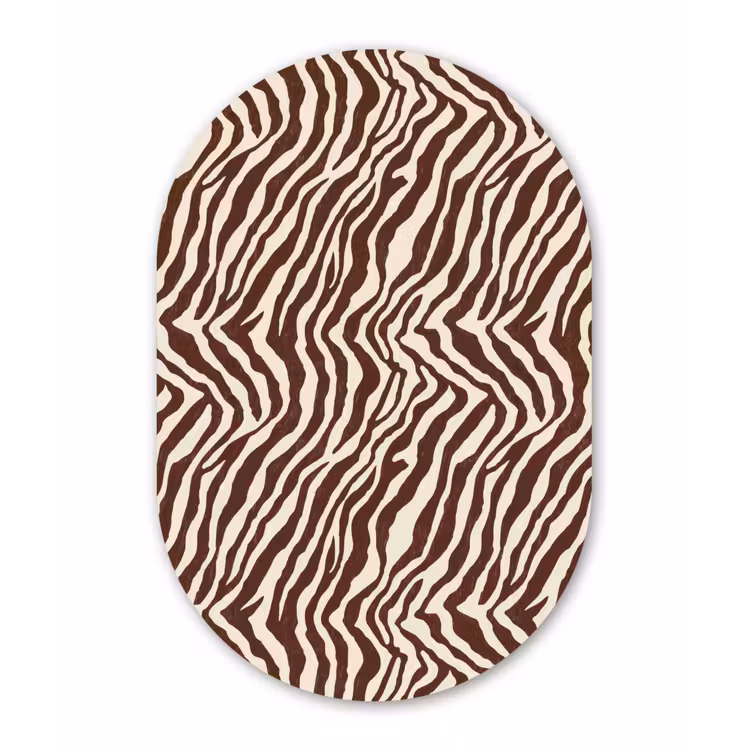 Muurovaal aluminium - Zebra - Patroon - Zwart - Wit — 1