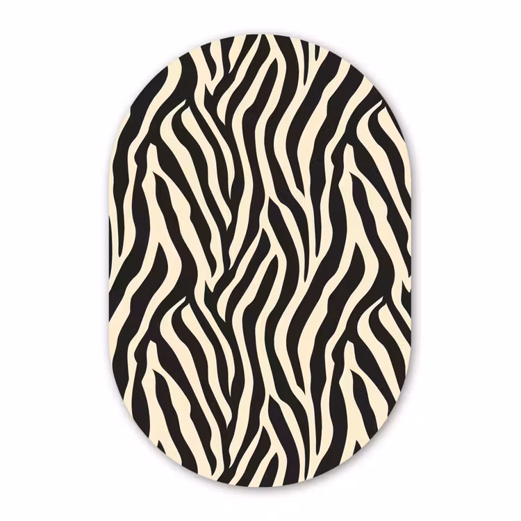 Muurovaal aluminium - Zebra - Print - Klassiek - Zwart — 1