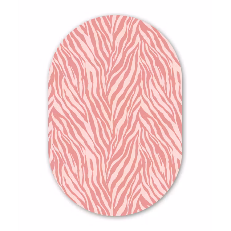 Muurovaal aluminium - Zebra - Print - Roze — 1