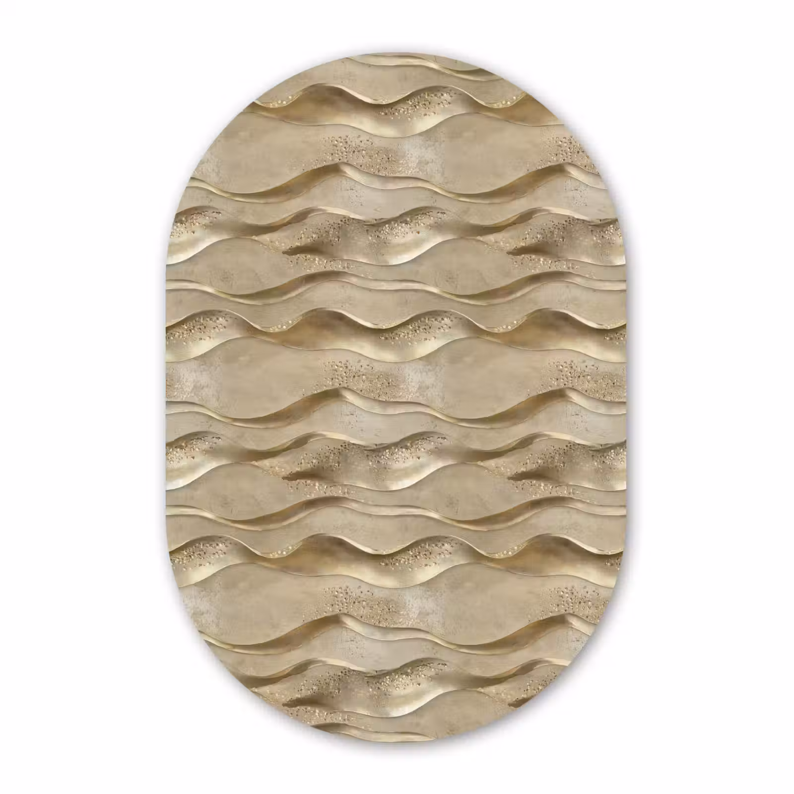 Muurovaal aluminium - Golven - Patroon - Goud — 1