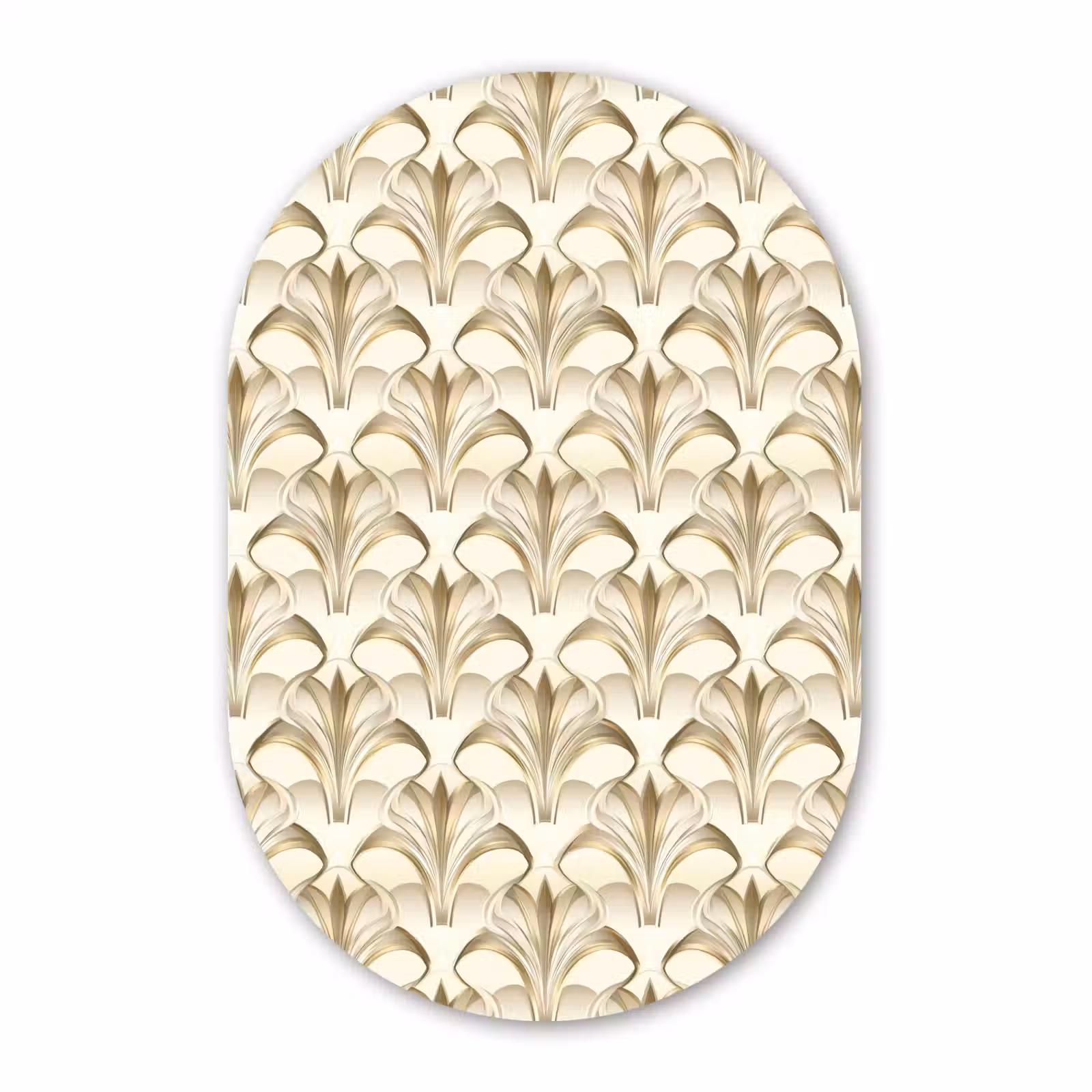 Muurovaal aluminium - Ornament - Barok - Goud — 1