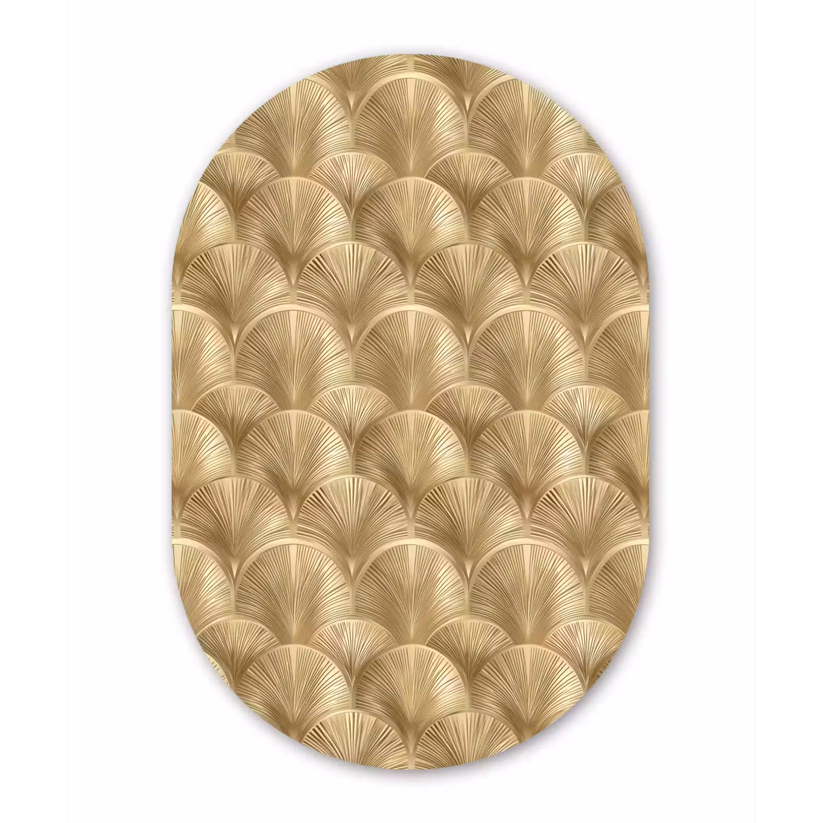 Muurovaal aluminium - Patroon - Waaier - Goud — 1
