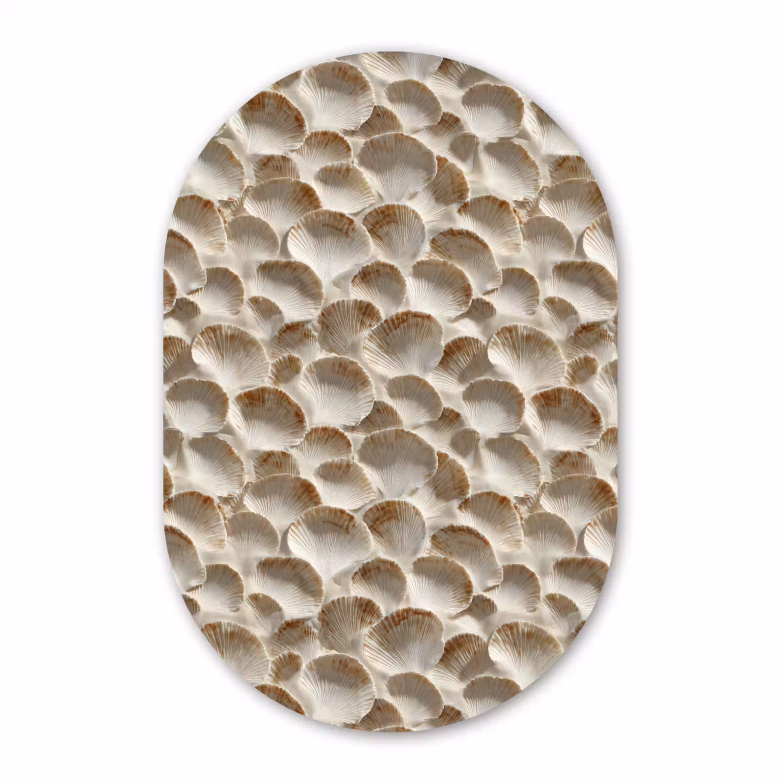Muurovaal aluminium - Schelpen - Waaiervorm - Wit — 1