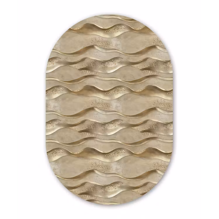 Muurovaal aluminium - Golven - Patroon - Goud — 1
