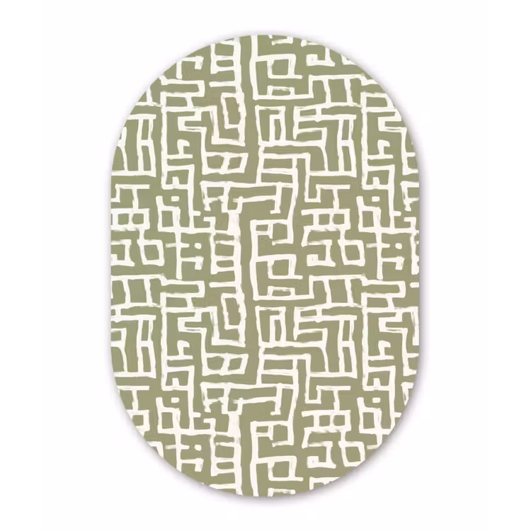 Muurovaal aluminium - Grafisch - Patroon - Groen — 1