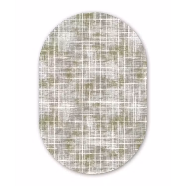 Muurovaal aluminium - Linnen - Patroon - Groen — 1