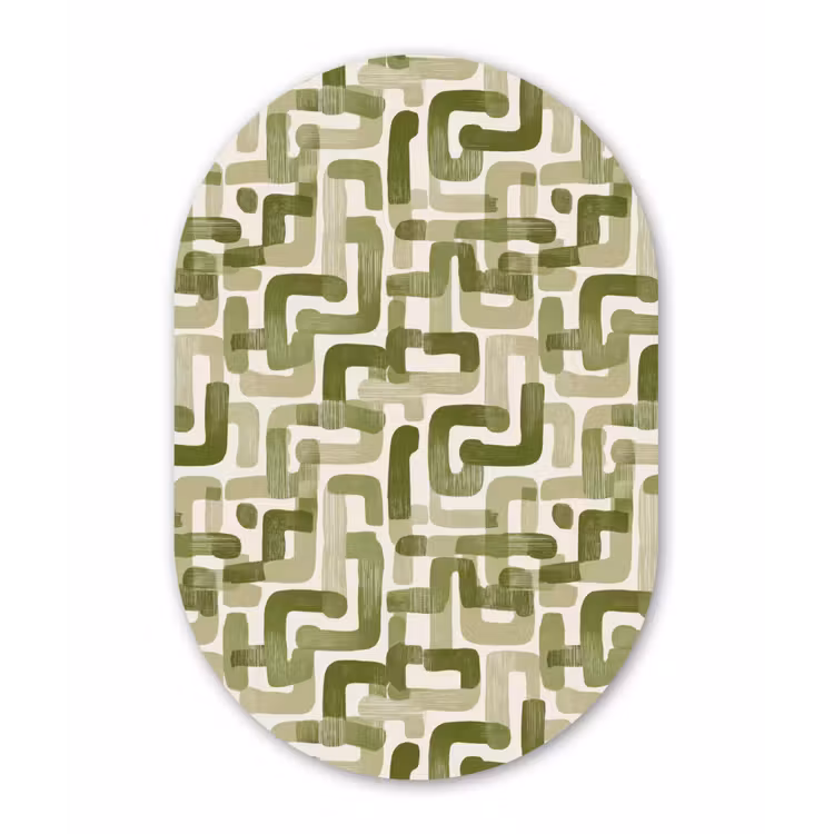 Muurovaal aluminium - Modern - Grafisch - Groen — 1