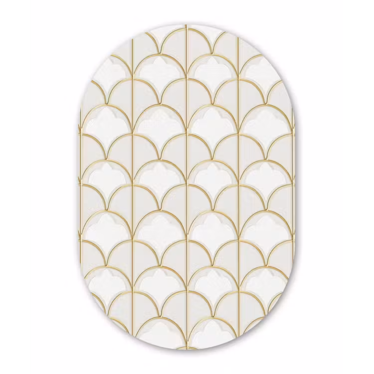 Muurovaal aluminium - Mozaïek - Bogen - Goud — 1