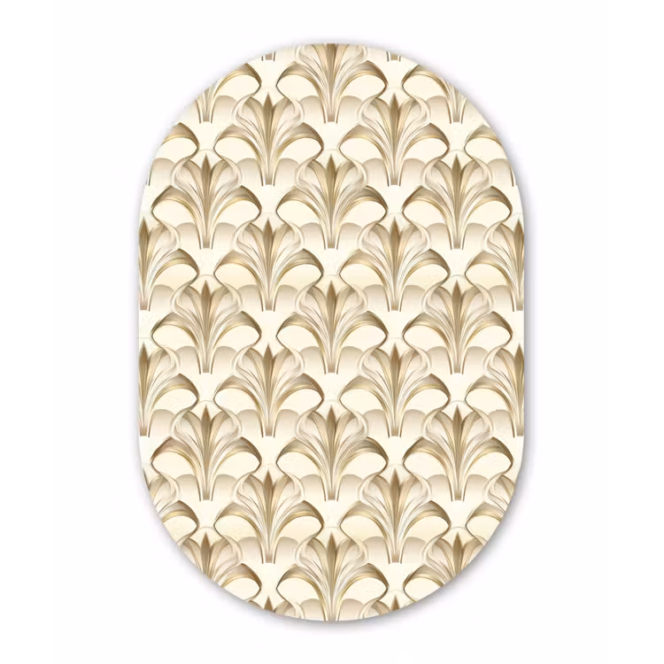 Muurovaal aluminium - Ornament - Barok - Goud — 1