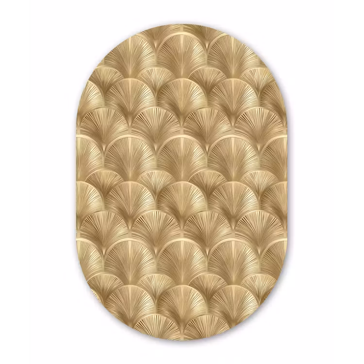 Muurovaal aluminium - Patroon - Waaier - Goud — 1