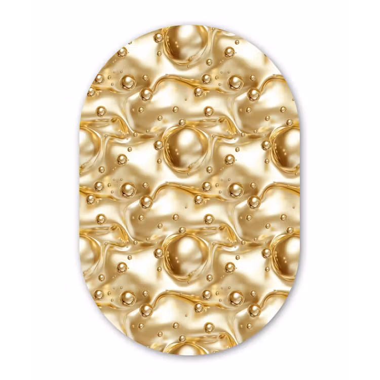 Muurovaal aluminium - Vloeibaar - Druppels - Goud — 1