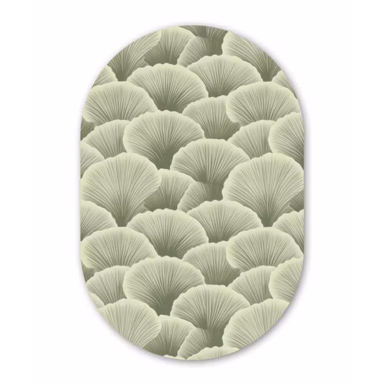 Muurovaal aluminium - Waaier - Blad - Groen — 1