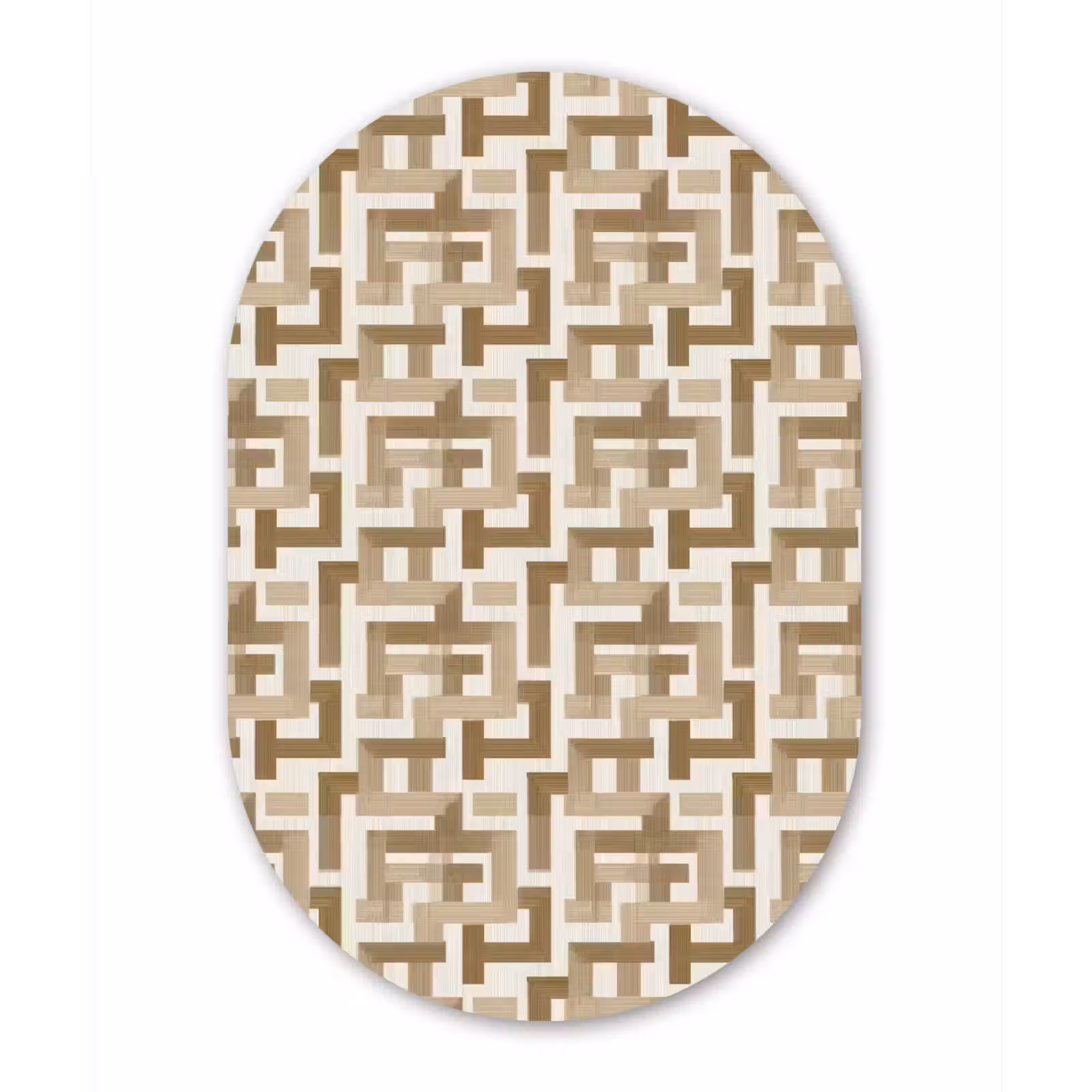 Muurovaal aluminium - Geometrisch - Retro - Bruin — 1