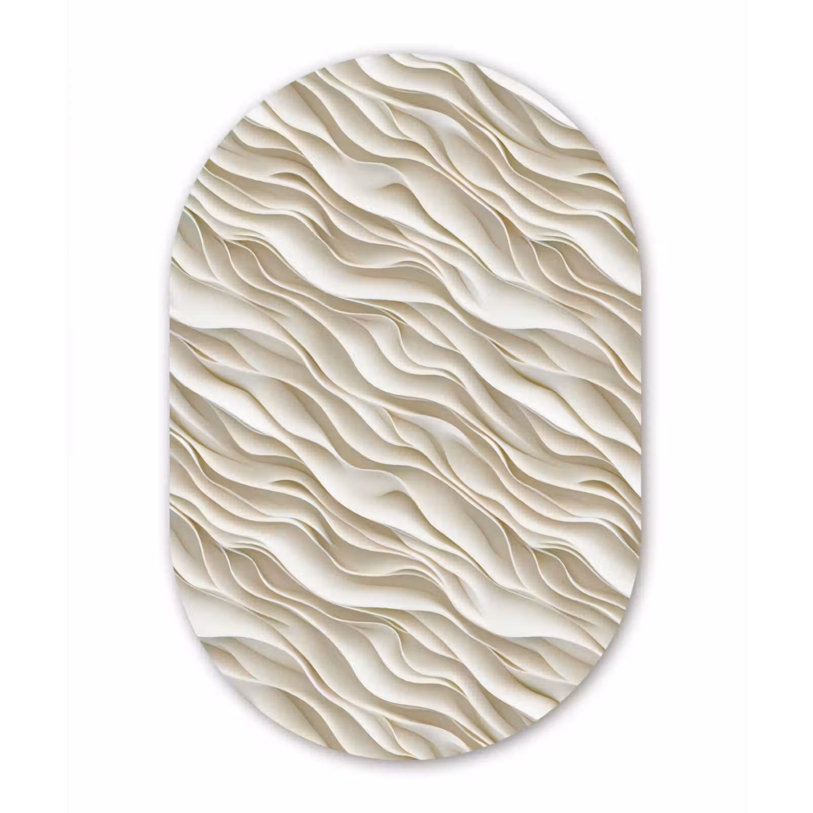 Muurovaal aluminium - Golven - Wit - Minimalistisch — 1