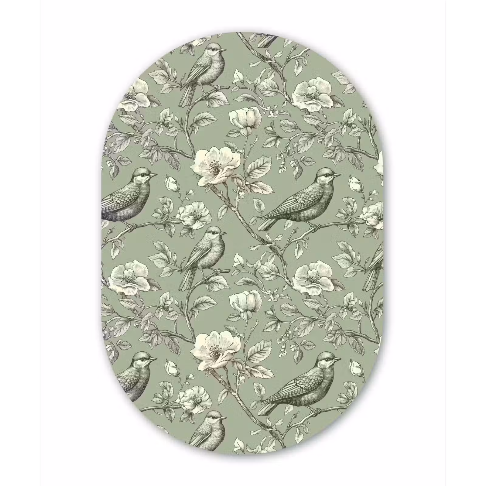 Muurovaal aluminium - Klassiek - Botanisch - Groen — 1