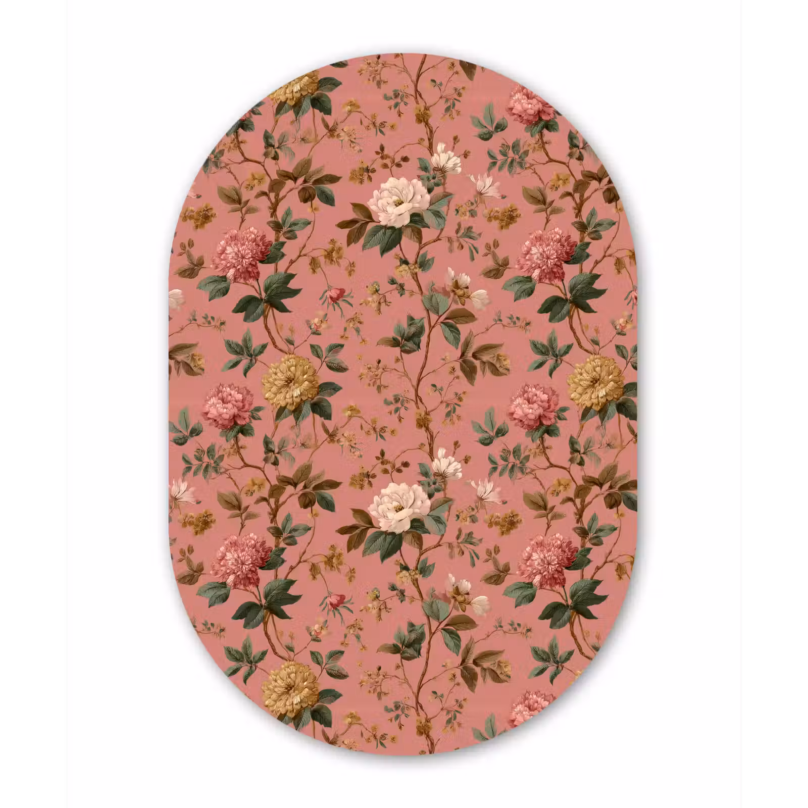Muurovaal aluminium - Klassiek - Botanisch - Roze — 1
